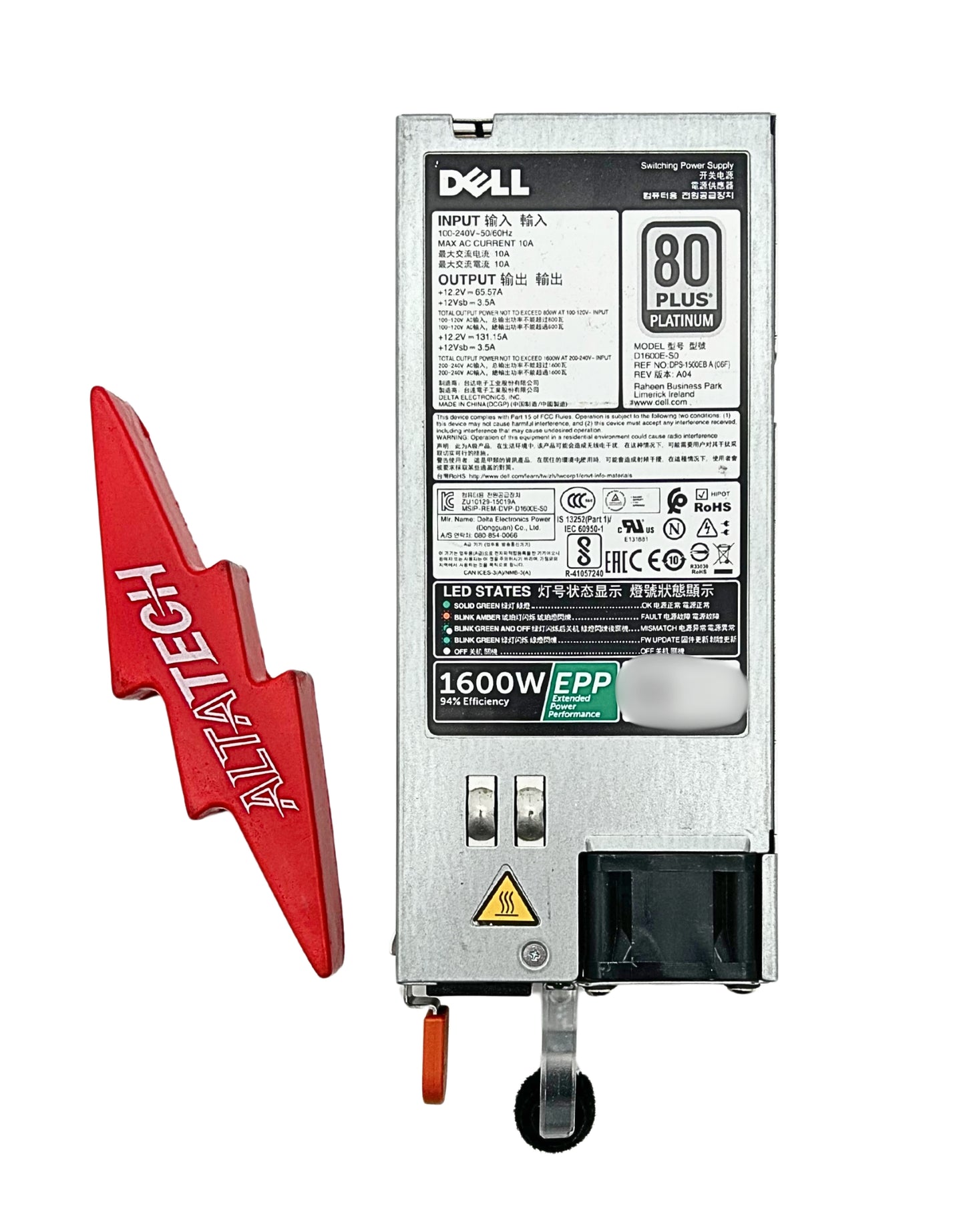 Dell 095HR5 1600W Delta Power Supply - PowerEdge FX2 / T630 Servers, Used