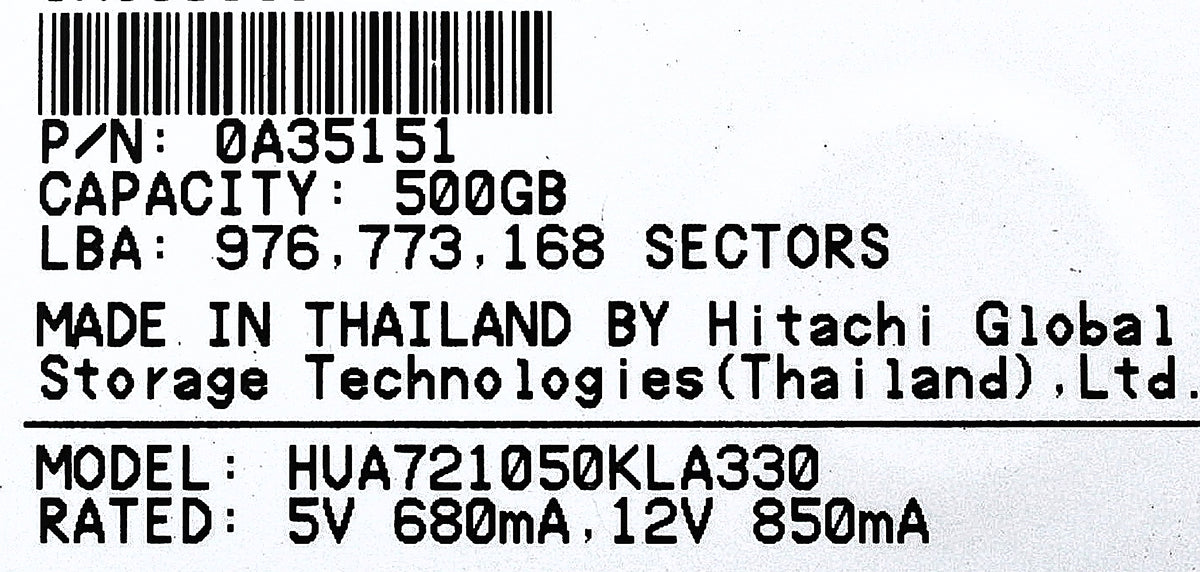 Dell 0A35151-EQL 500GB 7.2K SATA 3.5 3G PS6500, Used
