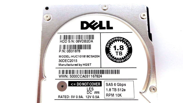 Dell 0B1878 1.8TB 10K SAS 2.5 6G, Used