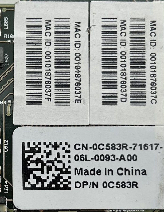 Dell 0C583R Broadcom 57111 10G Dual Port Mezz Card, Used