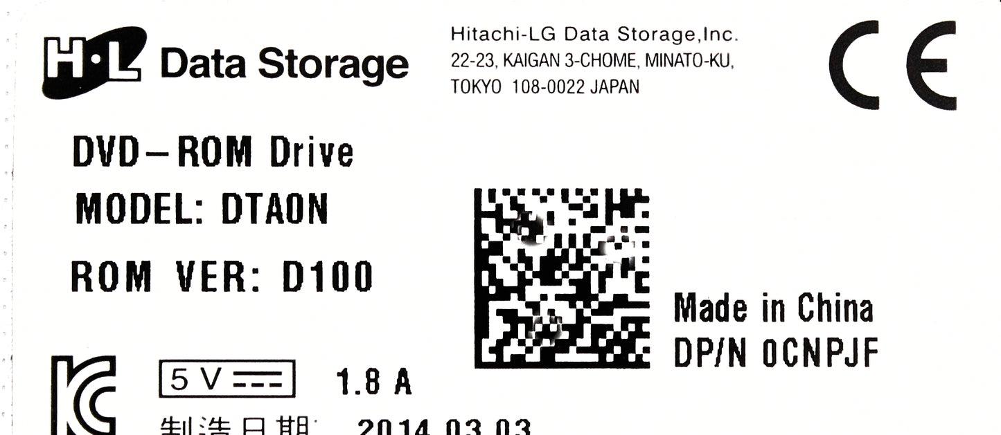 Dell 0CNPJF DVD-ROM SATA SLIM DTA0N, Used