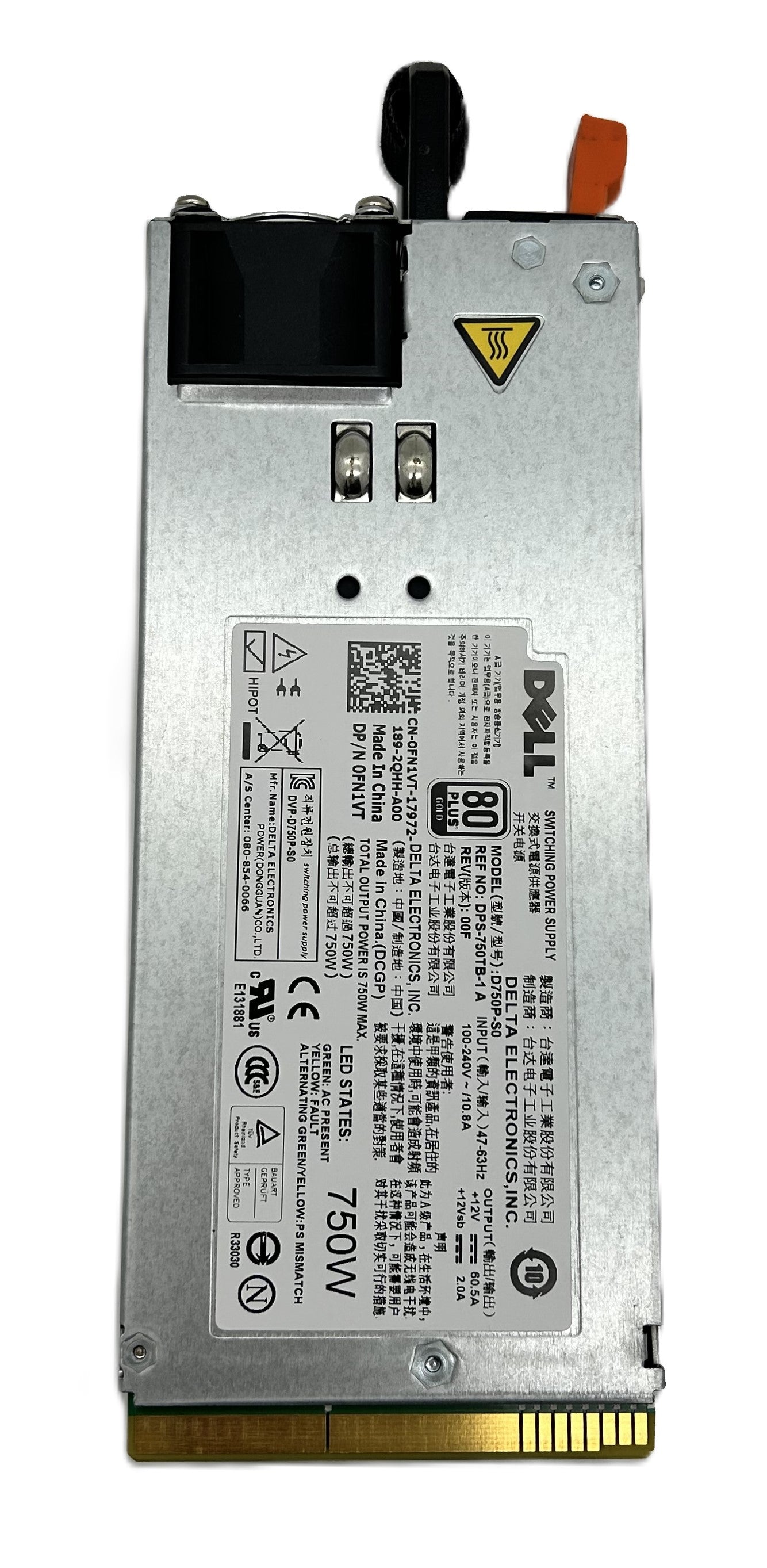 Dell 0FN1VT 750W POWER SUPPLY D750P-S0 R510, Used