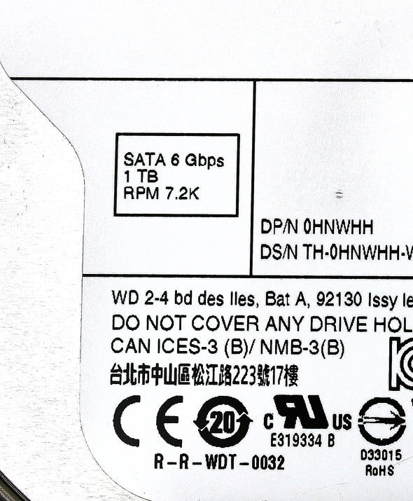 Dell 0HNWHH 1TB 7.2K SATA 3.5 6G EP HUS722T1TAL, Used