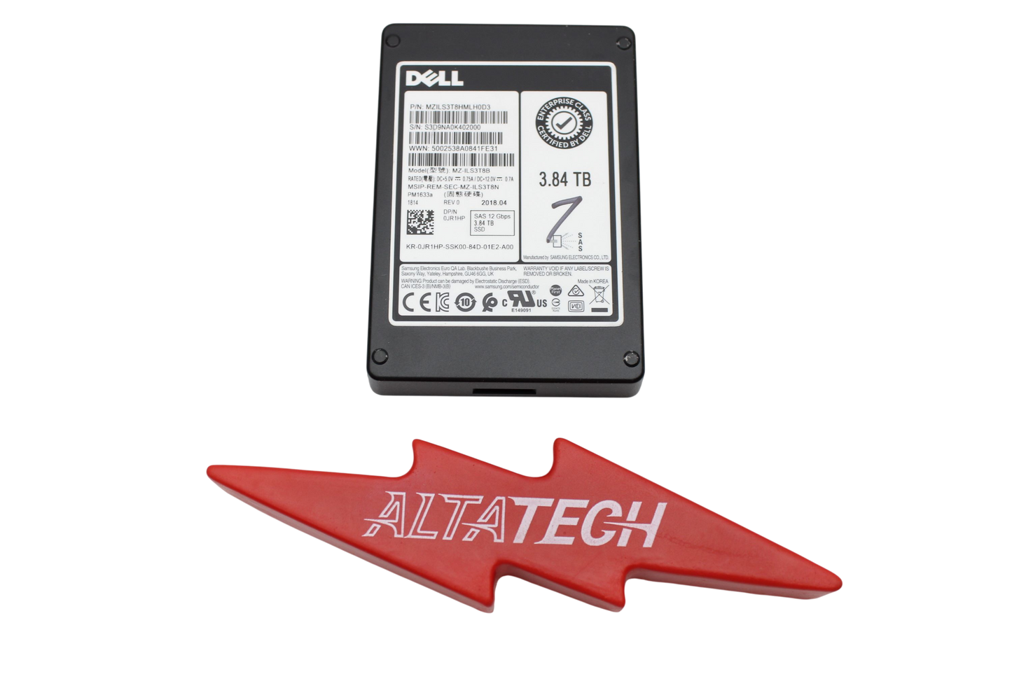Dell 0JR1HP 3.84TB SSD SAS 2.5 12G RI, Used