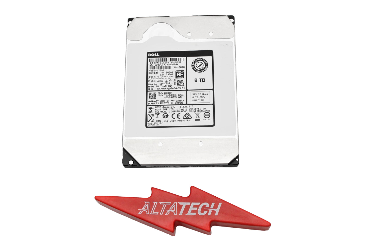 Dell 0KRDKK 8TB 7.2K SAS 3.5 12G, Used