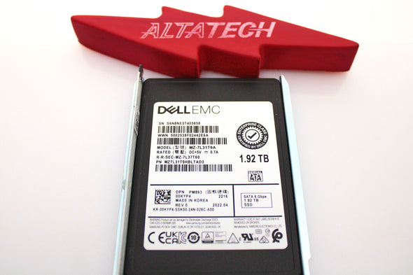 Dell 0KYP4 1.92TB SSD SATA 2.5 6G RI MZ7L31T9HBLTAD3 / MZ-7L31T9 PM893, Used