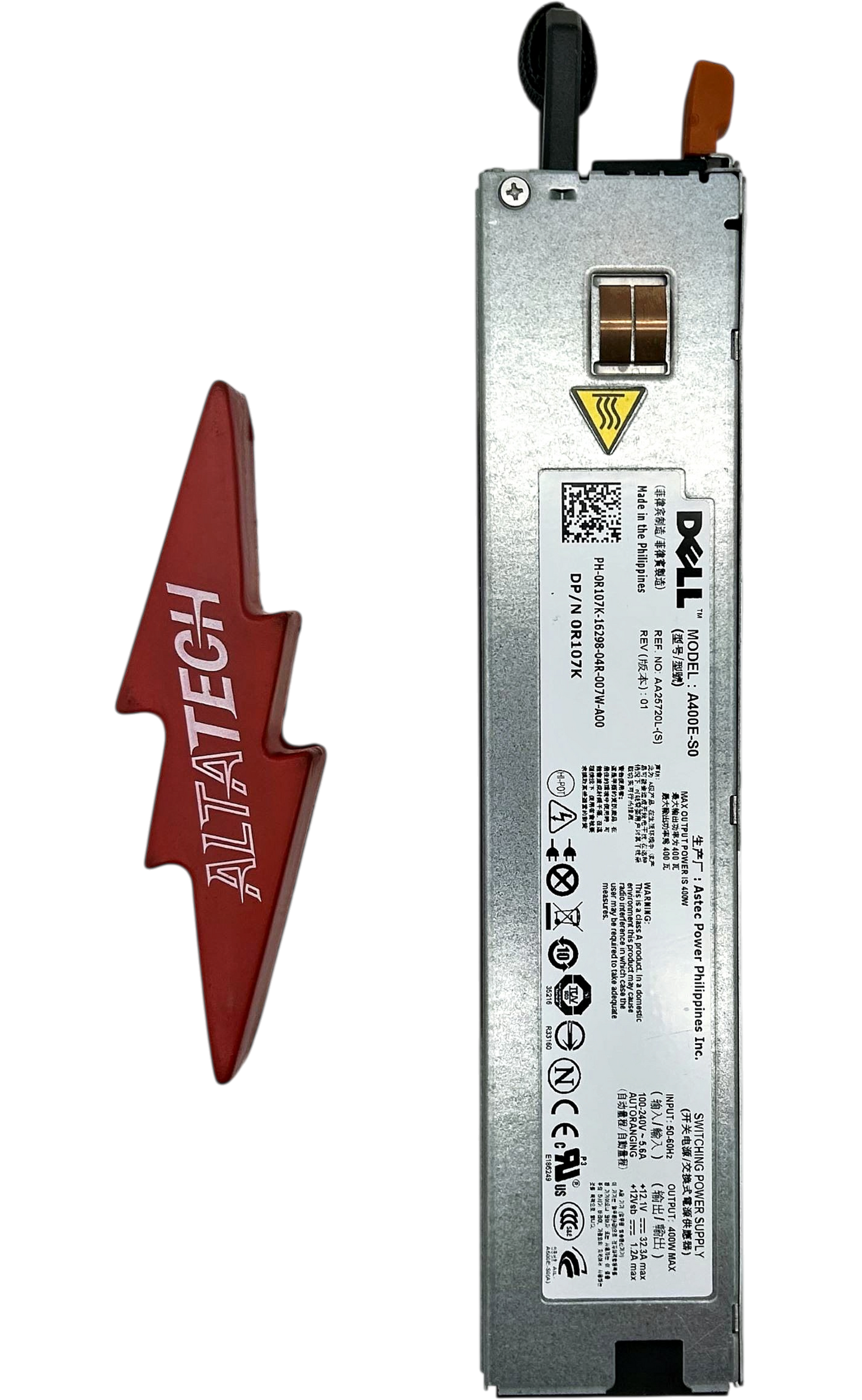 Dell 0R107K 400W POWER SUPPLY EMERSON R310, Used