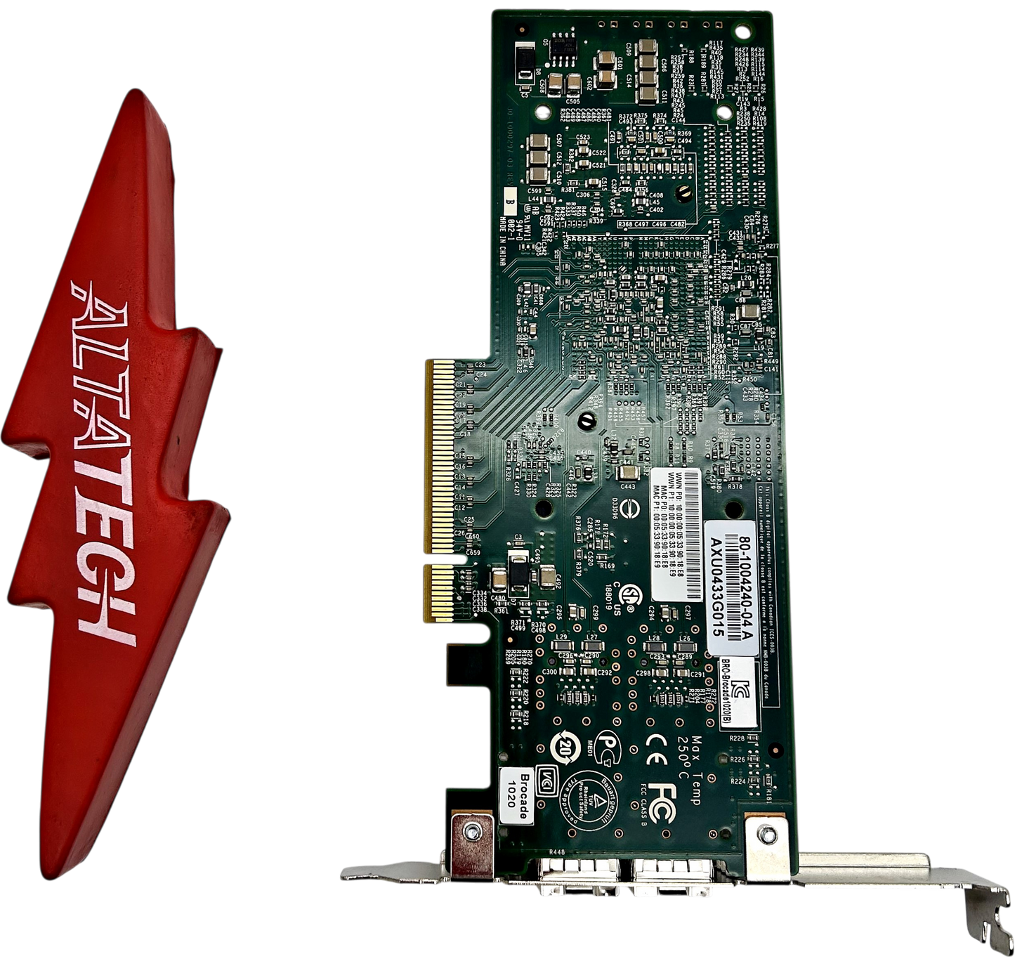 Dell 0T42N7 BROCADE 1020 10GB DP PCI-E HBA, Used