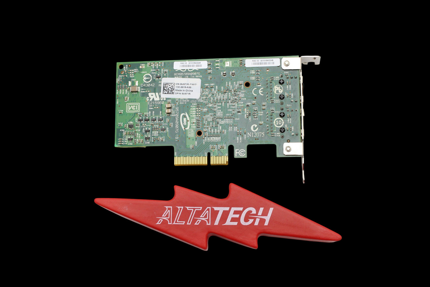 Dell 0U671R BROADCOM 2 PORT 1GB PCIE4 LP, Used