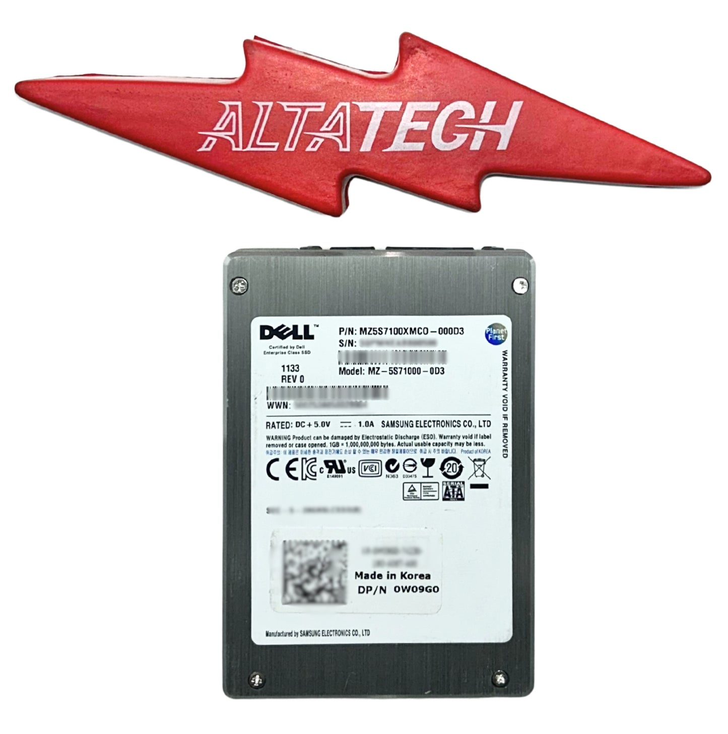 Dell 0W09G0 100 GB SSD 2.5" SATA 3GBPS, Used