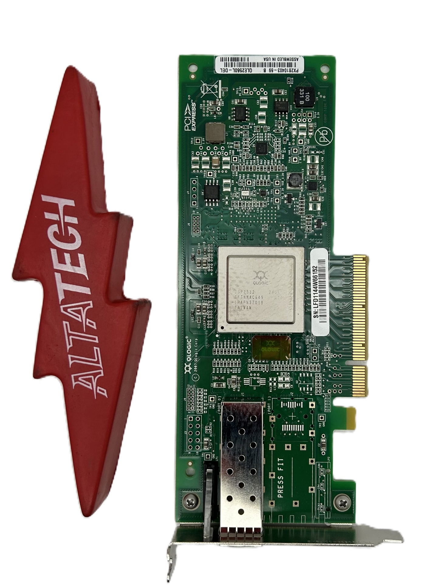 Dell 0W62DW 8GB SINGLE PORT HBA PCI-E QLE2560 L, Used