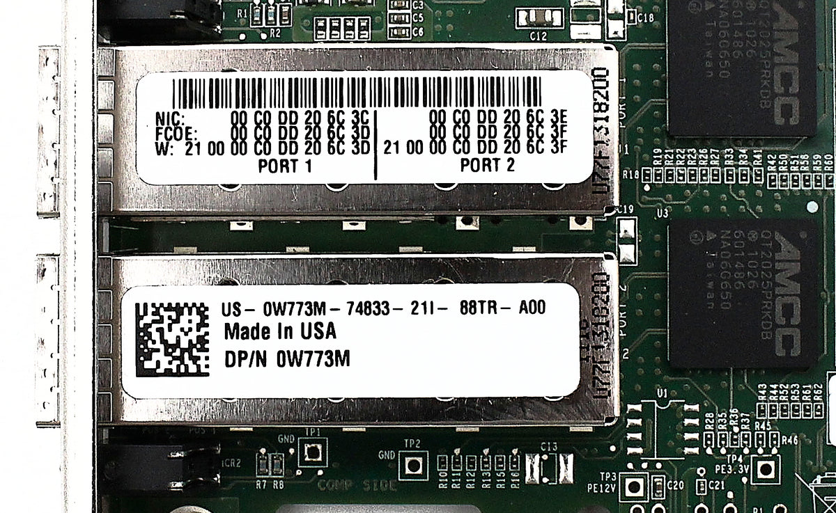 Dell 0W773M 10Gbe Dual Port CNA PCIE QLE8152 FH, Used