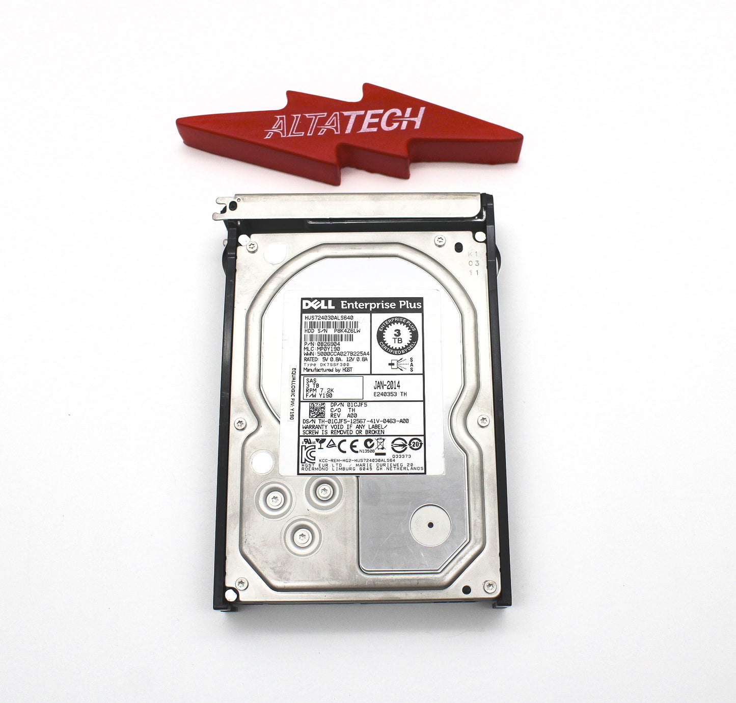 Dell 1CJF5 3TB 7.2K SAS 3.5 6G 0B26904 EP+, Used