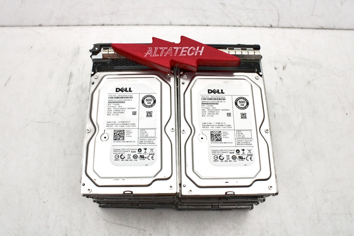 Dell 1KWKJ_x10 Lot of 10 500GB 7.2K SATA 3.5 3G EP WD5003ABY, Used