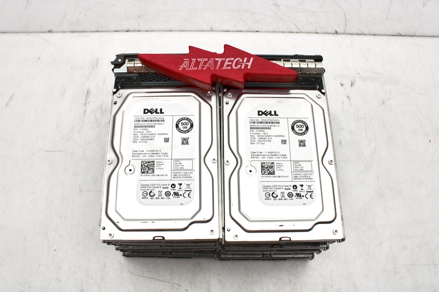 Dell 1KWKJ_x10 Lot of 10 500GB 7.2K SATA 3.5 3G EP WD5003ABY, Used