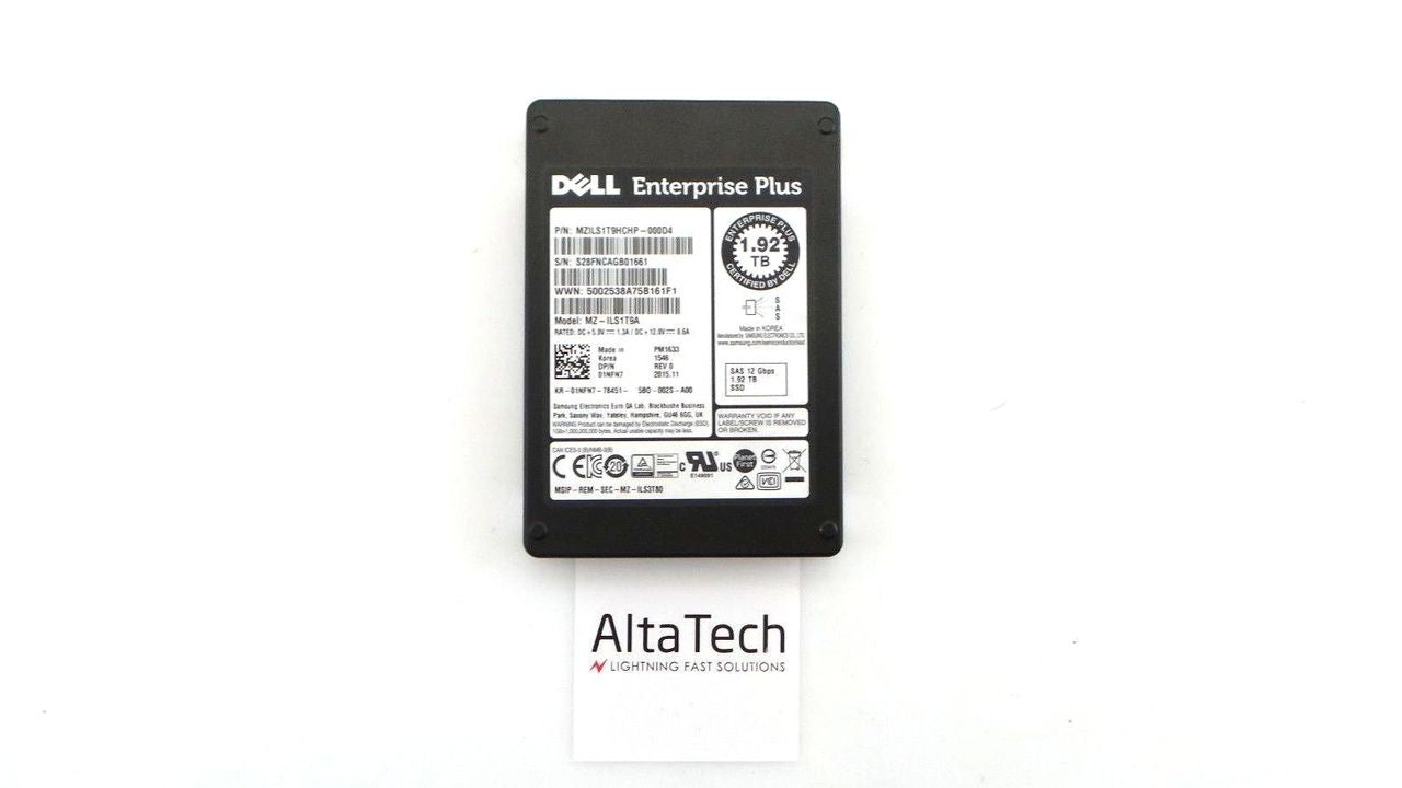 Dell 01NFN7 1.92TB SSD SAS 2.5" 12G RI, Used