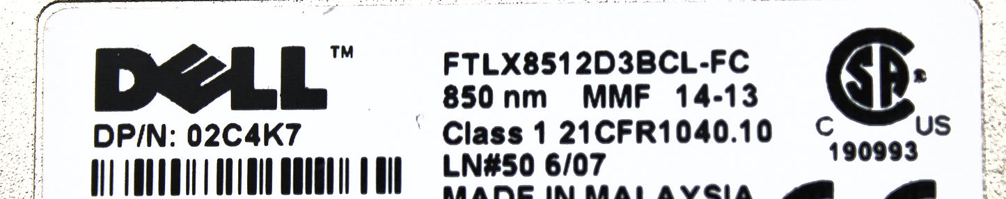 Dell 2C4K7 10GB XFP TRANSCEIVER SFP+ LR, Used