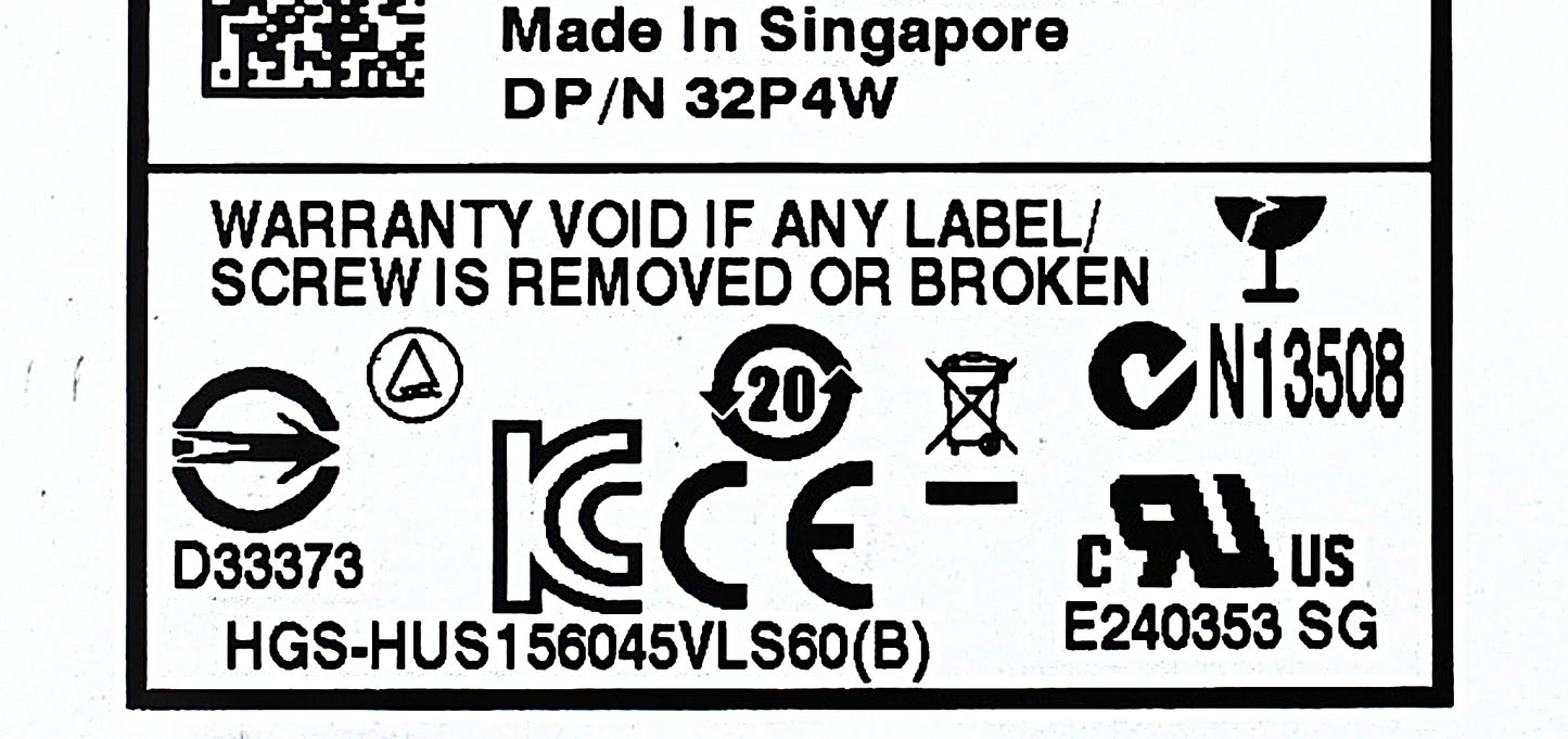 Dell 32P4W 450GB 15K SAS 3.5 6G 0B24495 EP+, Used