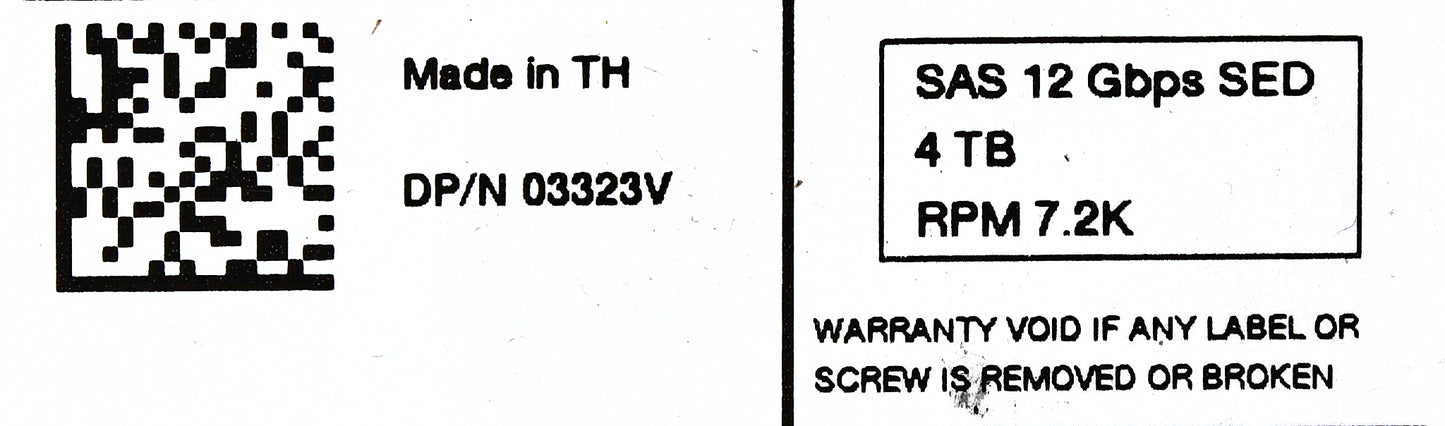 Dell 3323V 4TB 7.2K SAS 3.5 12G SED ST4000NM015A / 2HZ220-251, Used