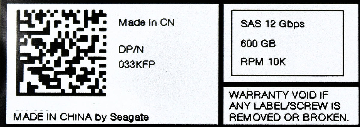 Dell 33KFP-CML 600GB 10K SAS 2.5 12G ST600MM0088 / 1FD200-157 EP+, Used