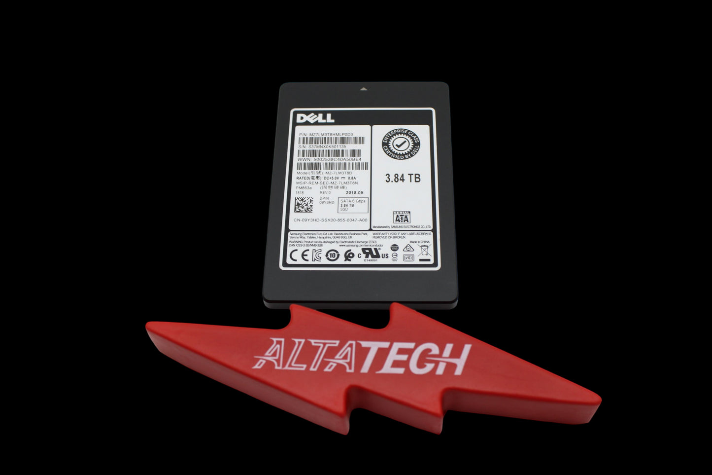 Dell 400-ASGL 3.84TB SSD SATA 2.5 6G RI, Used