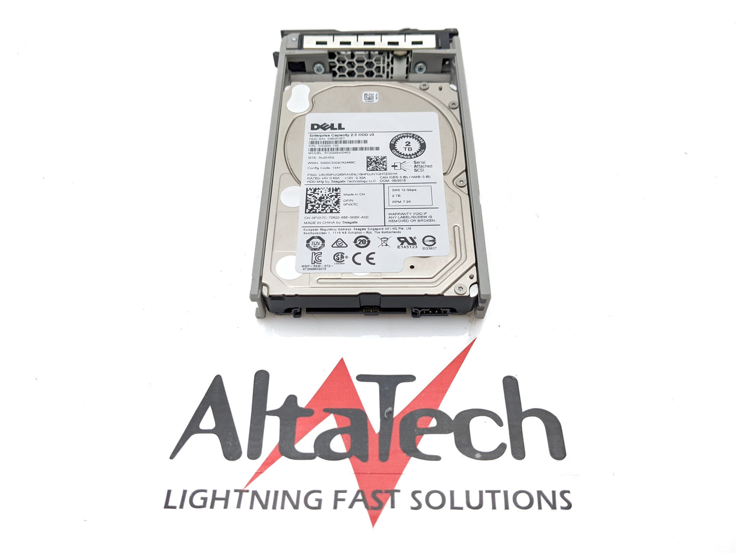 Dell 400-ATJU 2TB SAS 7.2K 2.5 12G, Used