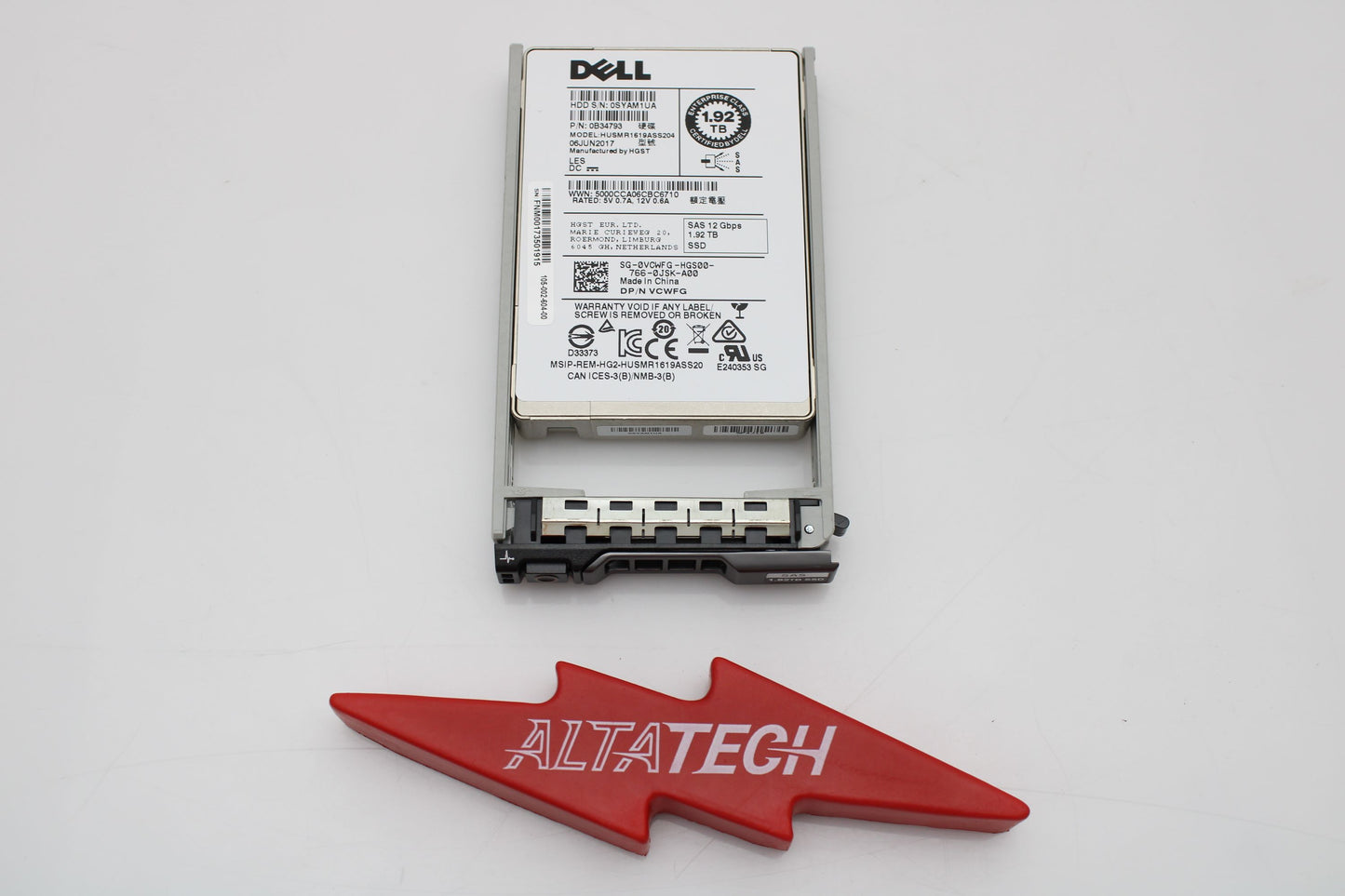 Dell 400-AXPB 1.92TB SSD SAS 2.5 12G RI, Used