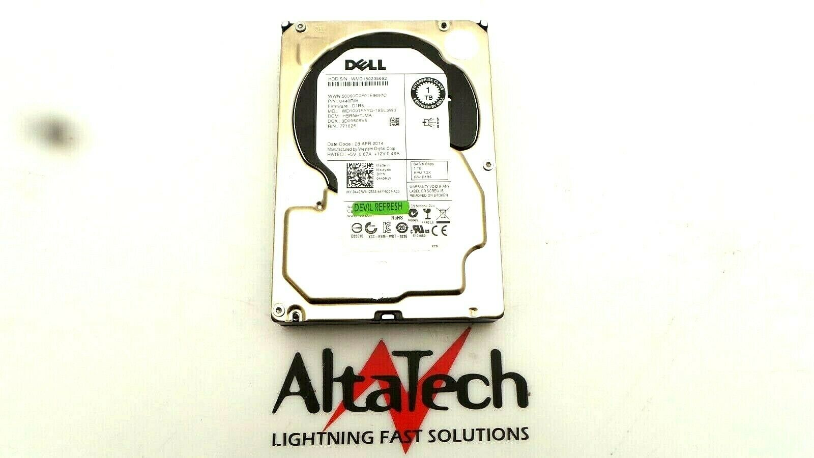 Dell 440RW 1TB 7.2K SAS 3.5" 6G, Used