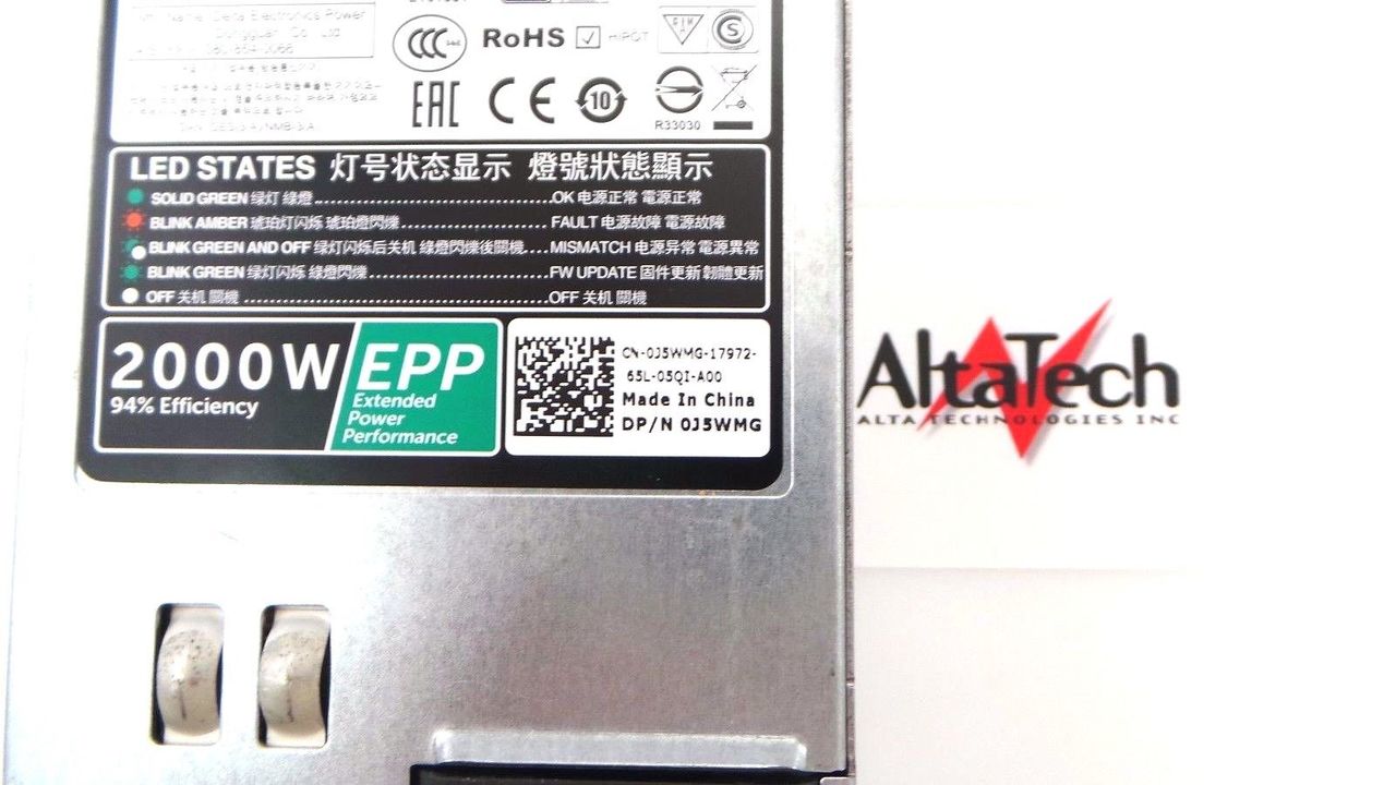 Dell 450-AHCF PowerEdge FX2 / C4130 2000W Delta Power Supply, Used