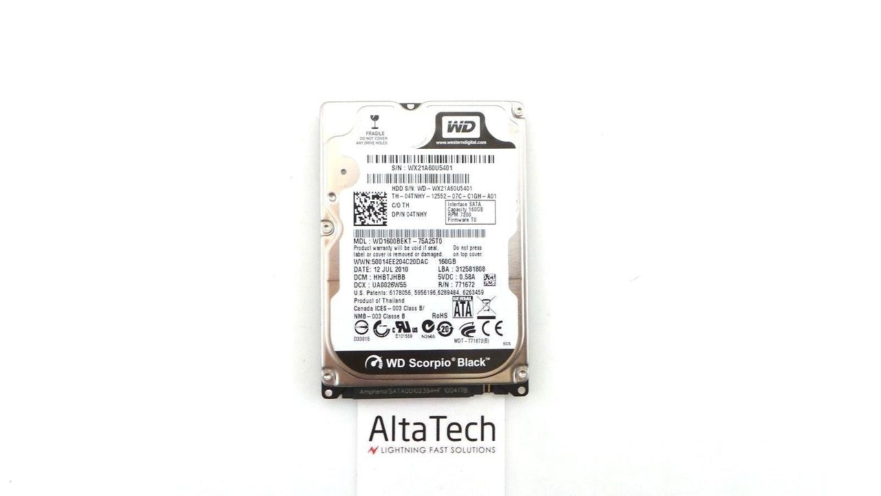 Dell 4TNHY Western Digital 160GB 7.2K SATA 3.5" Hard Drive, Used