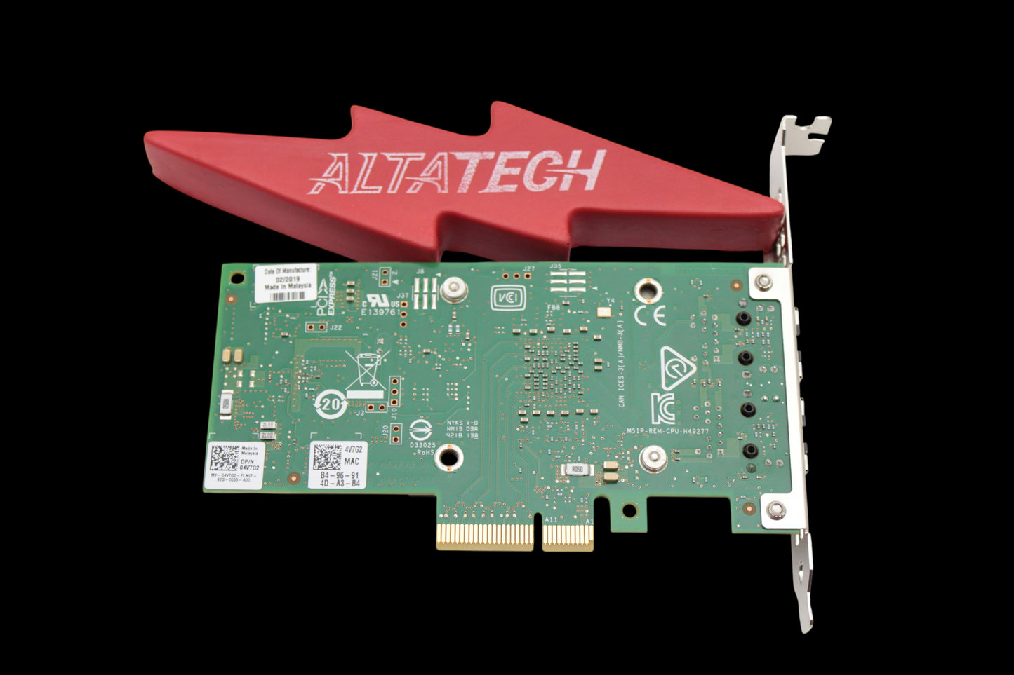 Dell 4V7G2 Intel X550-T2 10G DP PCI-E FH, Used