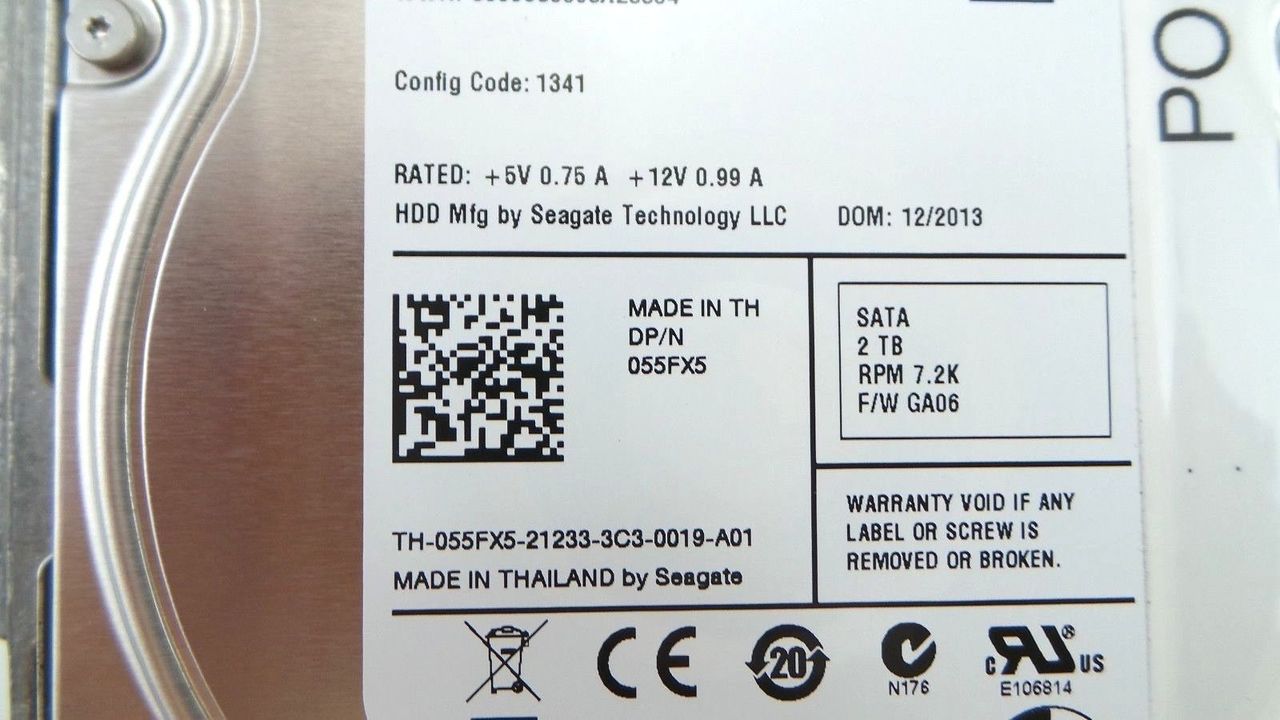 Dell 055FX5 2TB 7.2K SATA 3.5 6G, Used