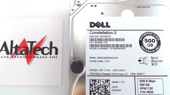 Dell 055RMX 500GB 7.2K SAS 2.5" 6G EP, Used