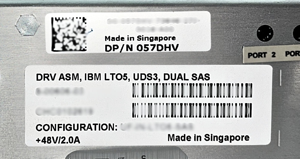 Dell 57DHV 1.5/3TB LTO5 FH SAS TAPE ML6000, Used