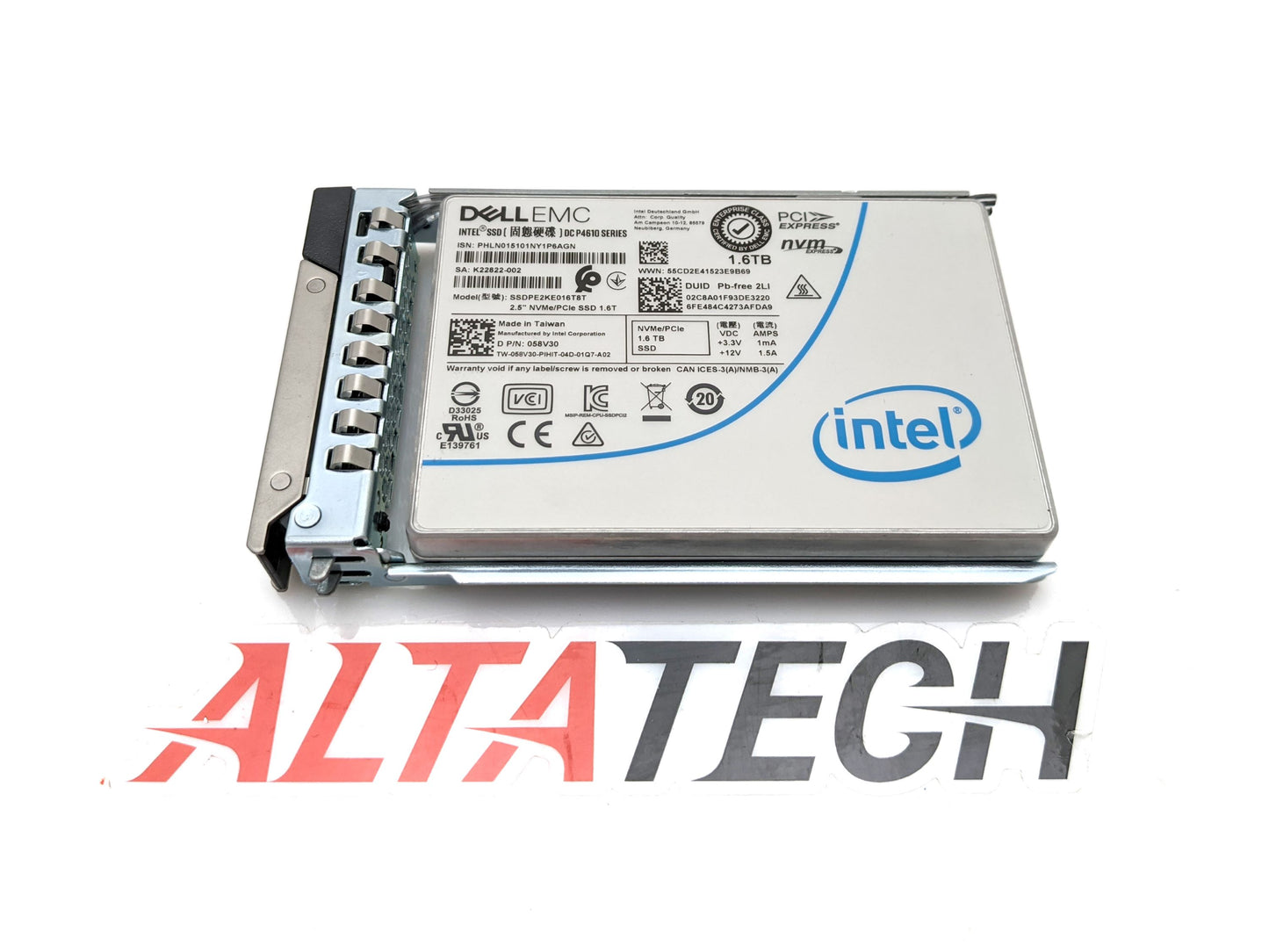 Dell 058V30 1.6TB SSD 2.5 NVMe U.2, Used
