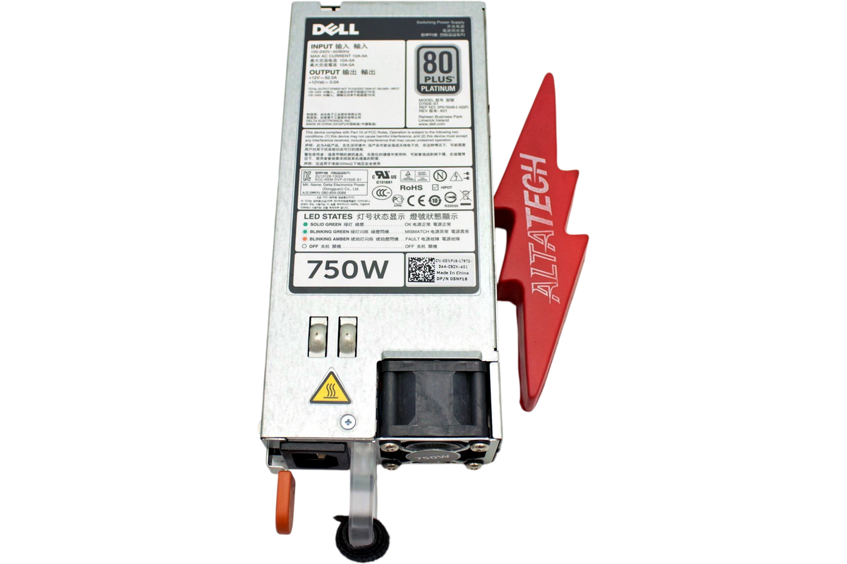 Dell 5NF18 750W Delta Power Supply PER720, Used