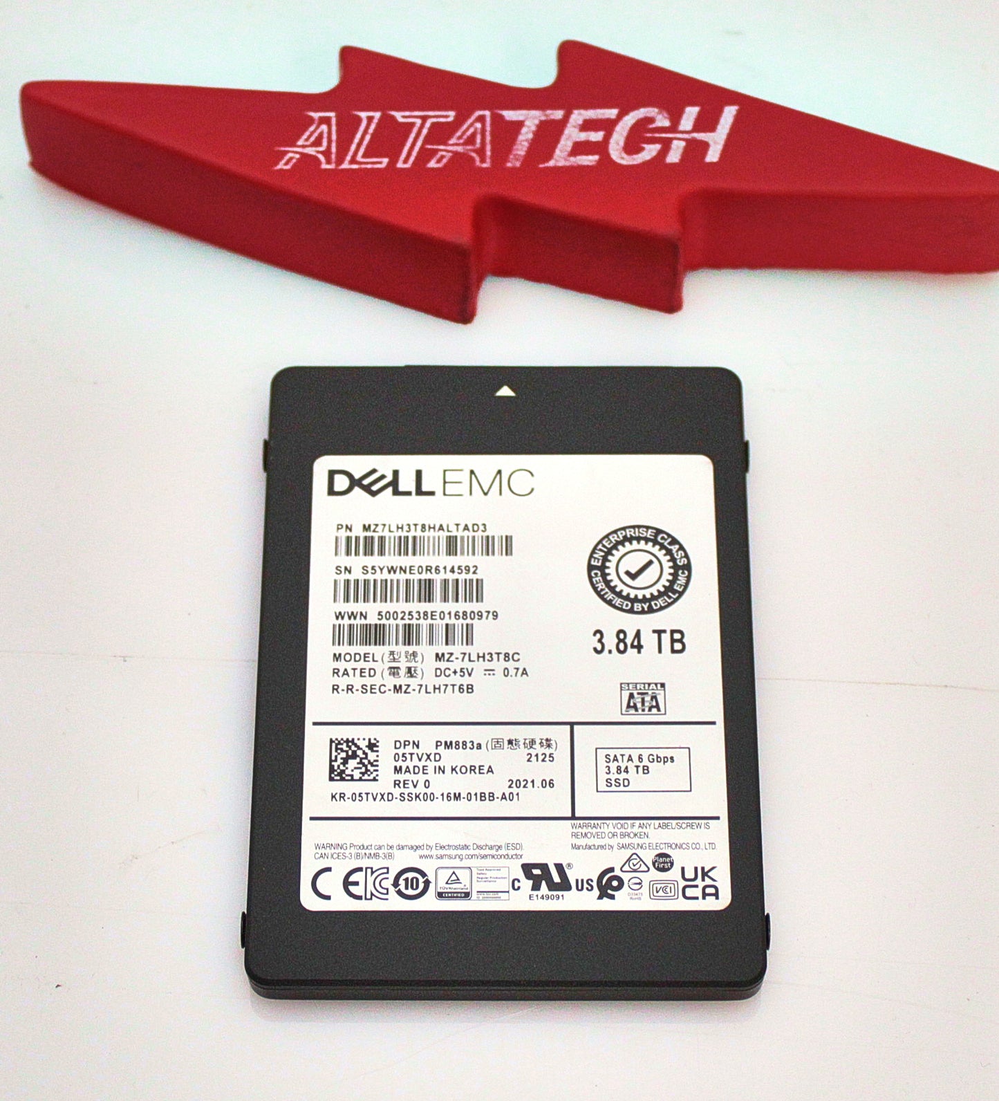 Dell 5TVXD 3.84TB SSD SATA 2.5 6G, Used