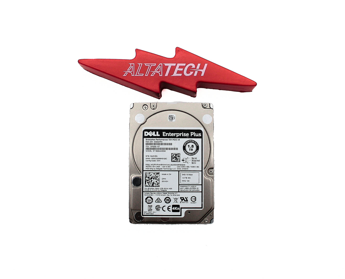 Dell 61H3H-CML 1.8TB 10K SAS 2.5 12G 4K HDD, Used