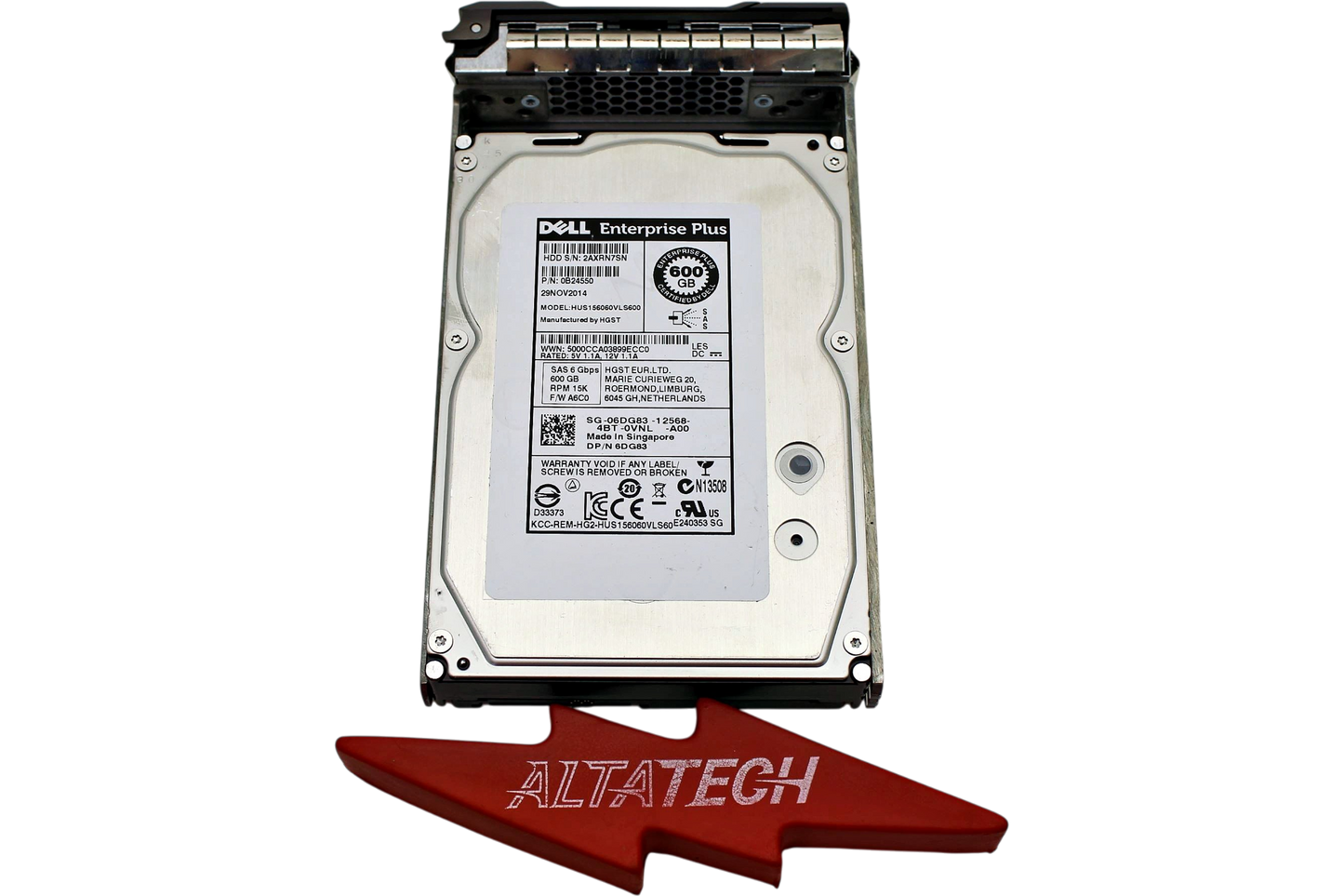 Dell 6DG83-CML 600GB 15K SAS 3.5 6G HDD EP+, Used