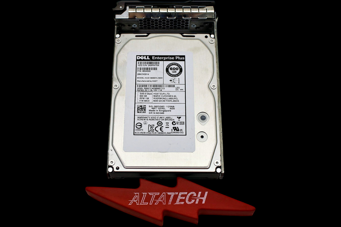 Dell 6DG83-CML 600GB 15K SAS 3.5 6G HDD EP+, Used