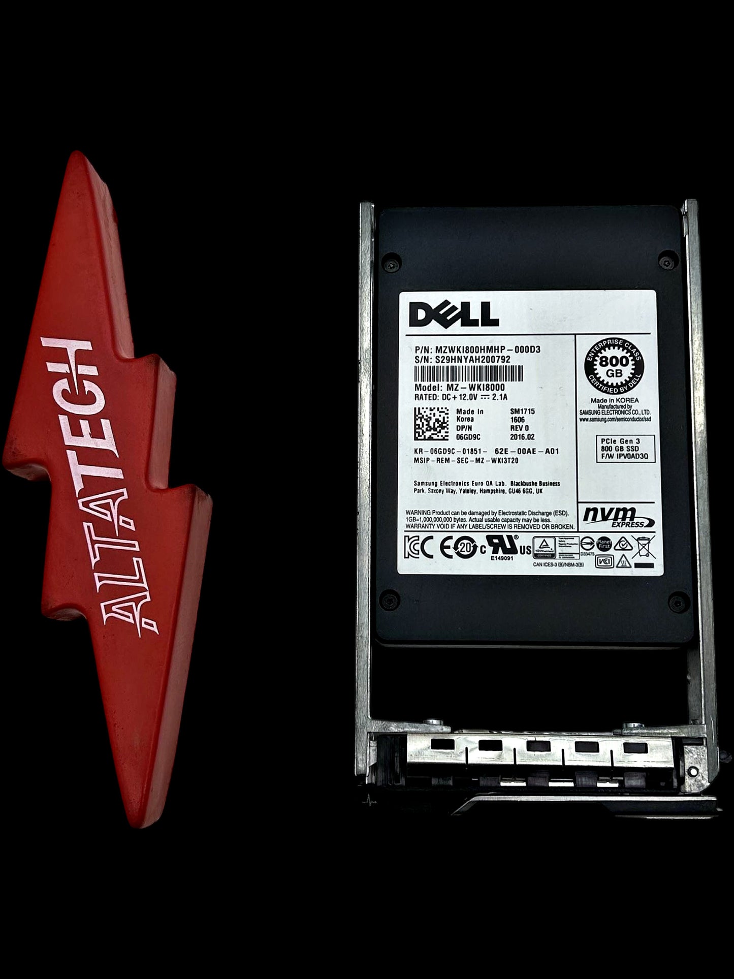 Dell 6GD9C 800GB SSD SAS 2.5 NVME, Used