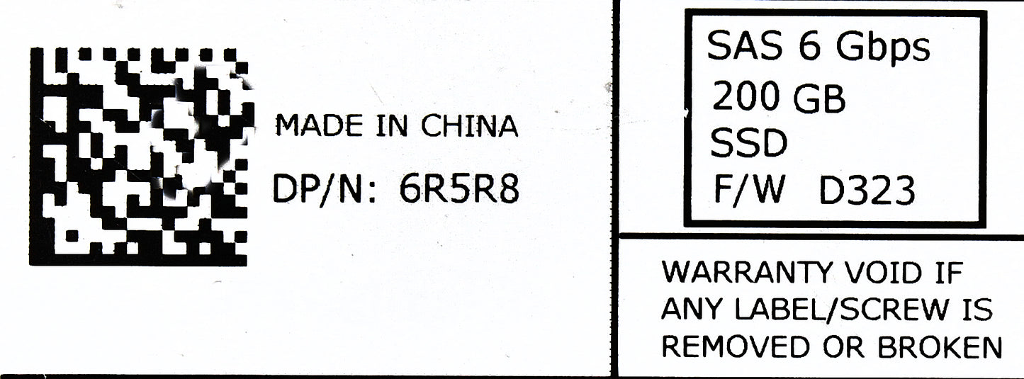 Dell 6R5R8 200GB SSD SAS 2.5 6G LB206M, Used