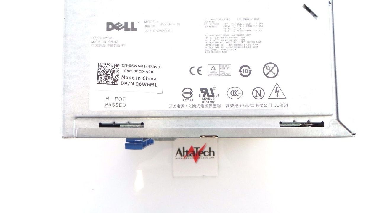 Dell 6W6M1 Precision T3500 525W Power Supply Unit, Used