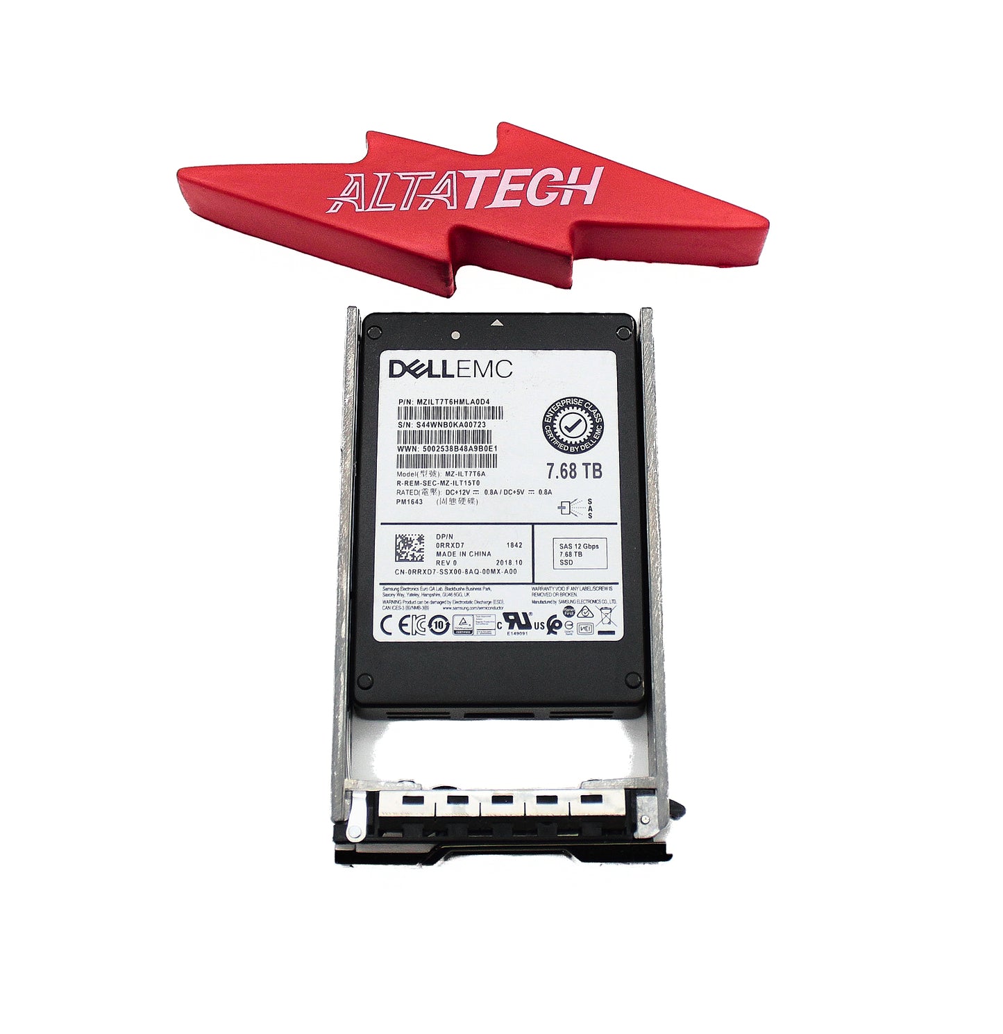 Dell 7.68T-SSD-S-2.5-CML 7.68TB SSD SAS 2.5 12G CML, Used