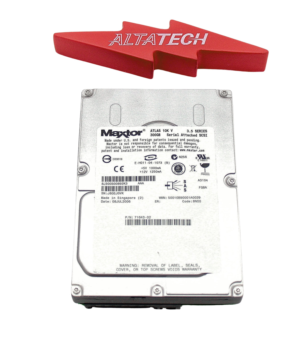 Dell 71643-02 300GB 10K SAS 3.5 HDD EQL TR, Used