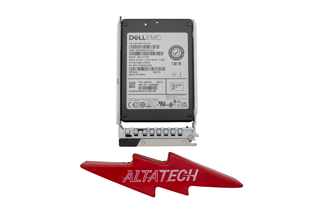 Dell 84C40 7.68TB SSD SAS 2.5 12G RI MZILT7T6HALAAD3 / MZ-ILT7T6C, Used