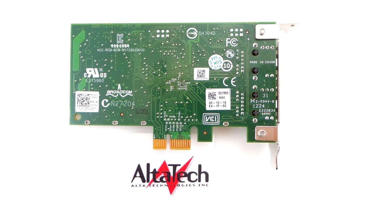 Dell 0864KE Broadcom 5720 Dual Port 1GB Network Adapter, Used