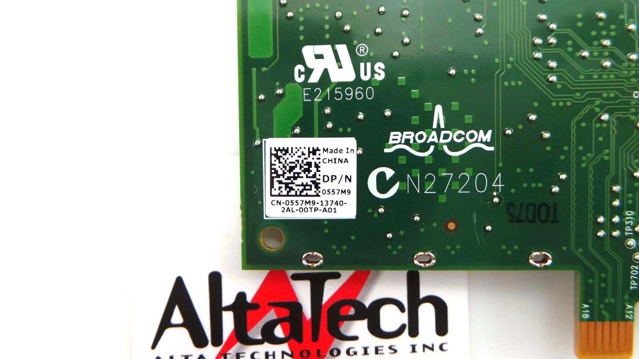 Dell Broadcom N27204 PCIe Dual Port Network Adapter – 10Gbps RJ45 – 0W1GCR (Used, Pulled From Server)