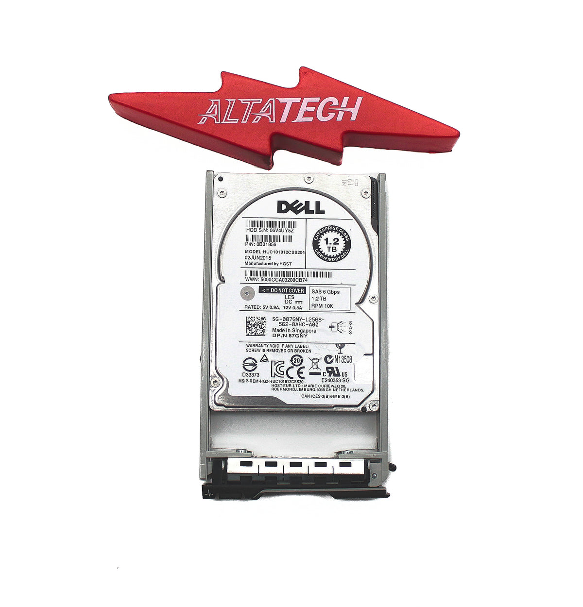 Dell 87GNY 1.2TB 10K SAS 2.5 6G 512n 128mb HUC101812CSS204 / 0B31856, Used