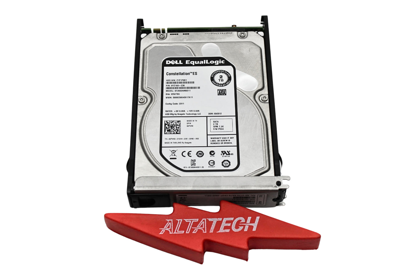 Dell 8GWFF 2TB 7.2K SATA 3.5 6G HDD EQL, Used